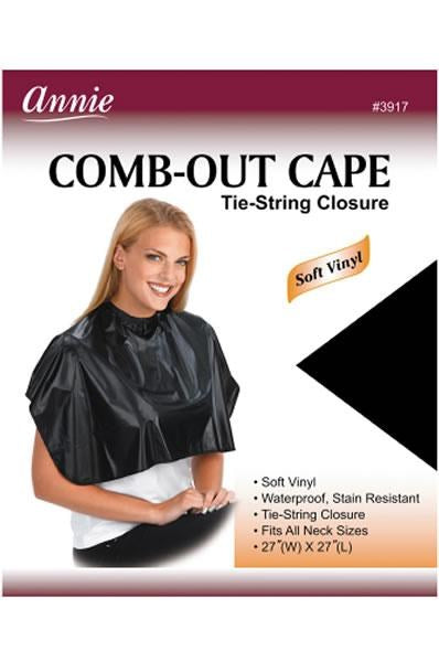 White Smoke ANNIE Comb-Out Cape with Tie-String Closure [Soft Vinyl]