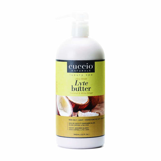 White Smoke Cuccio Non-Oily Lyte Butter 32oz Coconut&White Ginger 3417-C