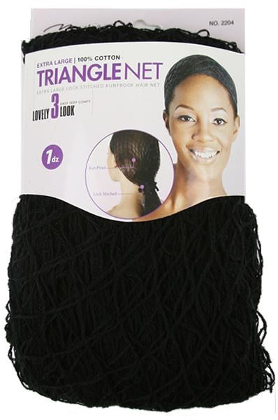 Black MAGIC COLLECTION 100% Cotton Extra Large Triangle Net (12pcs Bulk Pack)