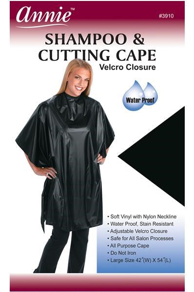 White Smoke ANNIE Shampoo &amp; Cutting Cape with Velcro Closure [ Soft Vinyl]