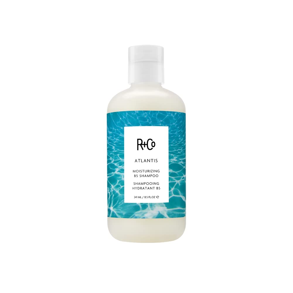White Smoke R+Co ATLANTIS Moisturizing B5 Shampoo – Full Case, Hydrating & Strengthening Hair Cleanser, Adds Shine & Softness, All Hair Types