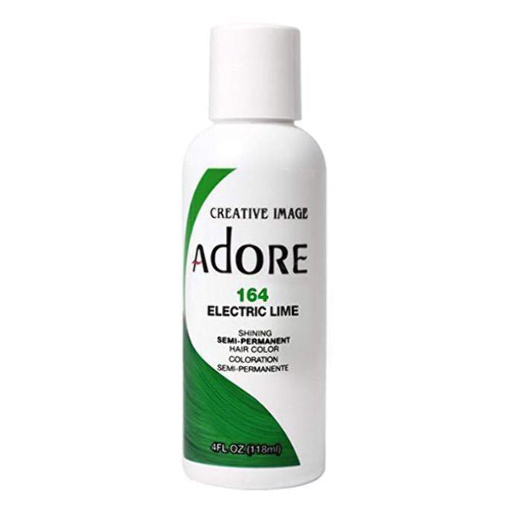 White Smoke Adore Semi Permanent Hair Color (164 Electric Lime) | Vegan & Cruelty-Free Green Hair Dye | No Ammonia, No Peroxide, No Alcohol | 4 Fl Oz
