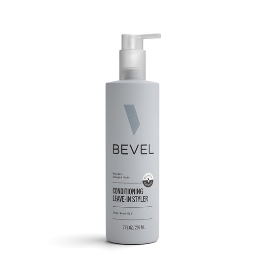 White Smoke Bevel Leave In Conditioner for Men - Curly Hair Conditioner with Hemp Seed Oil and Biotin, Detangles Moisturizes and Strengthens Hair, 7 Oz