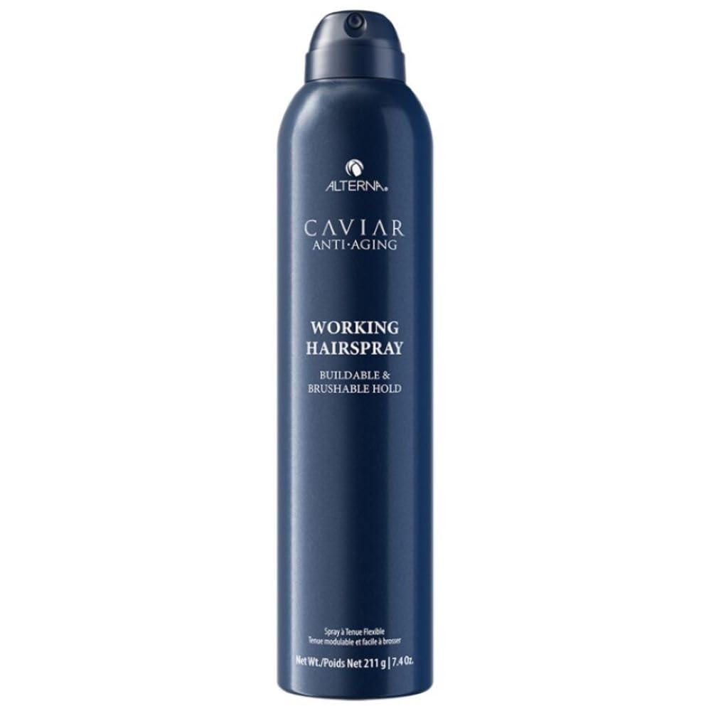 Dark Slate Gray Alterna Caviar Working Hairspray | Buildable, Brushable Hold | Helps Control Frizz & Adds Shine | Sulfate Free, 7.4 Fl Oz (Packaging May Vary)