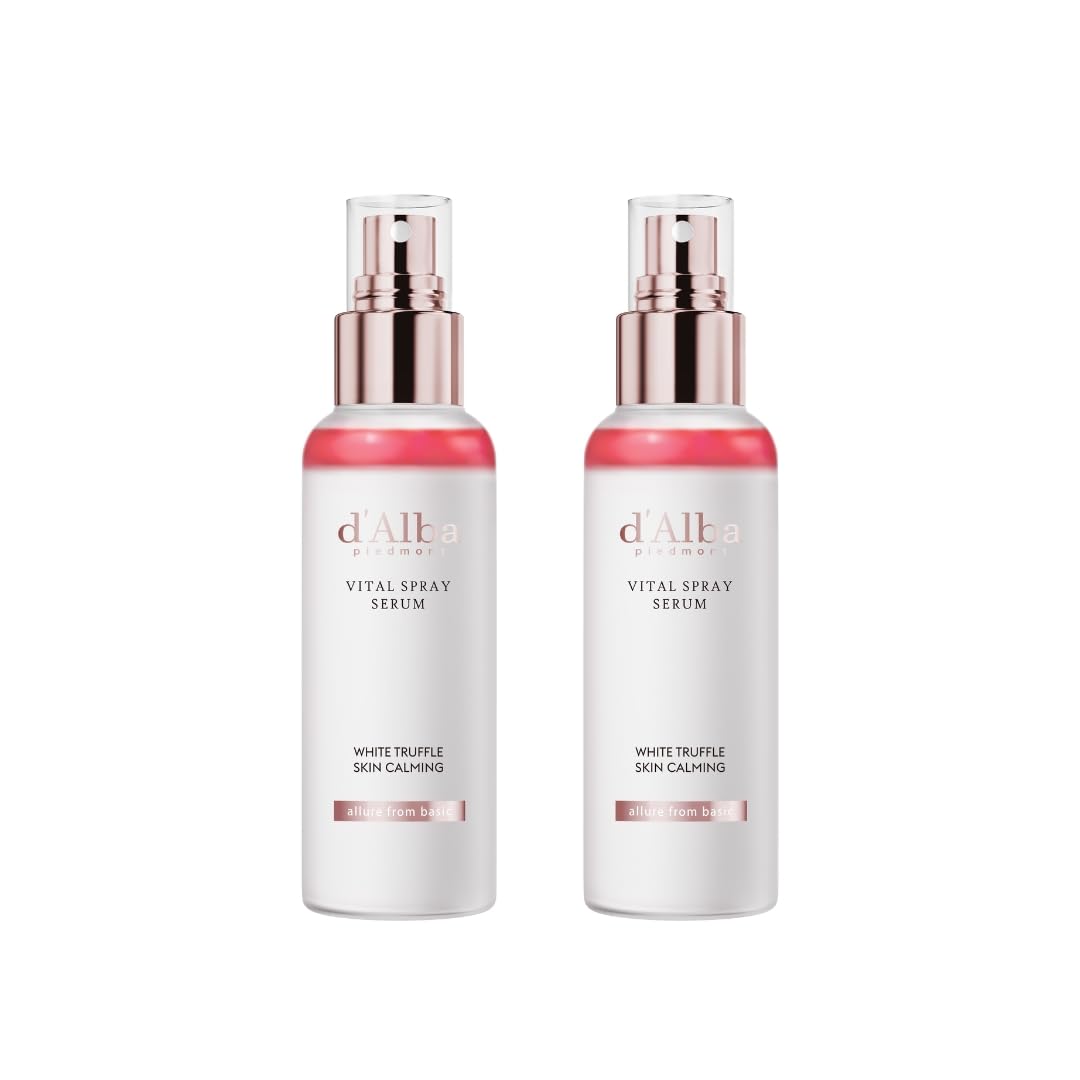 White Smoke [2 Bottles] d'alba Piedmont Italian White Truffle Vital Spray Serum, Vegan Skin Care, Calming and Hydrating Facial Mist for Red and Sensitive Skin, Glow, Korean Skincare (total 6.76 fl oz.)