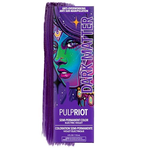 Midnight Blue Pulp Riot Dark Matter Semi Permanent Hair Color – Electric Violet, 4 oz