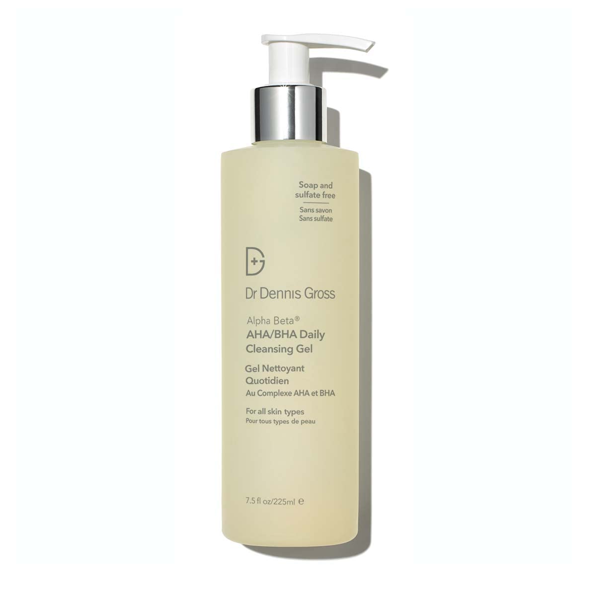 Light Gray Dr Dennis Gross Alpha Beta® AHA/BHA Daily Cleansing Gel, for Skin That is Dull, Congested and Uneven Tone & Texture (7.5 Fl Oz)