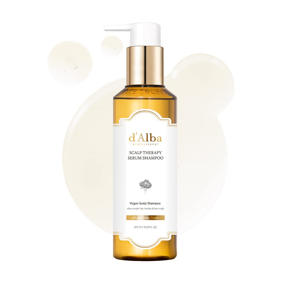 White Smoke d'alba Piedmont Professional Repairing Scalp Therapy Serum Shampoo 275ml, Mild and Vegan Formula, Gentle Hair and Scap Treatment