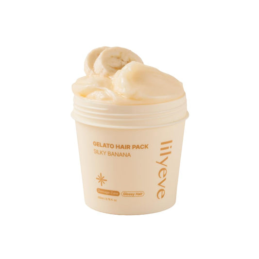 White Smoke lilyeve REPAIRTURN Gelato Hair Pack, Milk, Egg & Protein for Hair Repair, Hair Mask for Split End Smoothing, Damaged Hair Treatment, Boost Hair Elasticity - Korean Hair Care, Silky Banana 6.76 fl.oz