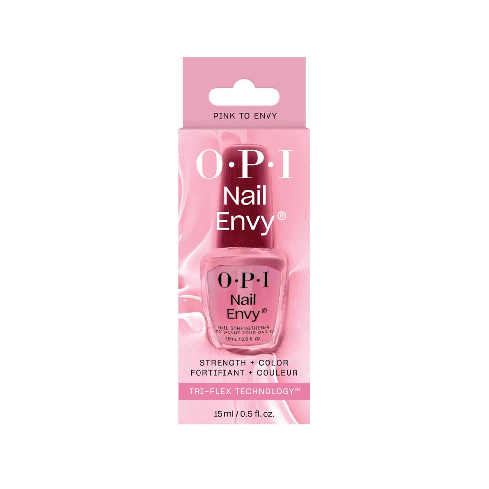 Light Pink OPI Nail Envy Strengthener Pink to Envy | Sheer Soft Pink Crème Strengthening Nail Polish Treatment | Strengthen Weak & Thin Nails