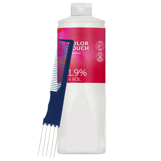 White Smoke Color Touch 1.9% / 6 Volume Developer Emulsion Activator 33.8 Fl Oz with Dual Purpose Comb – Cream Developer for Color Touch Hair Color & Toners