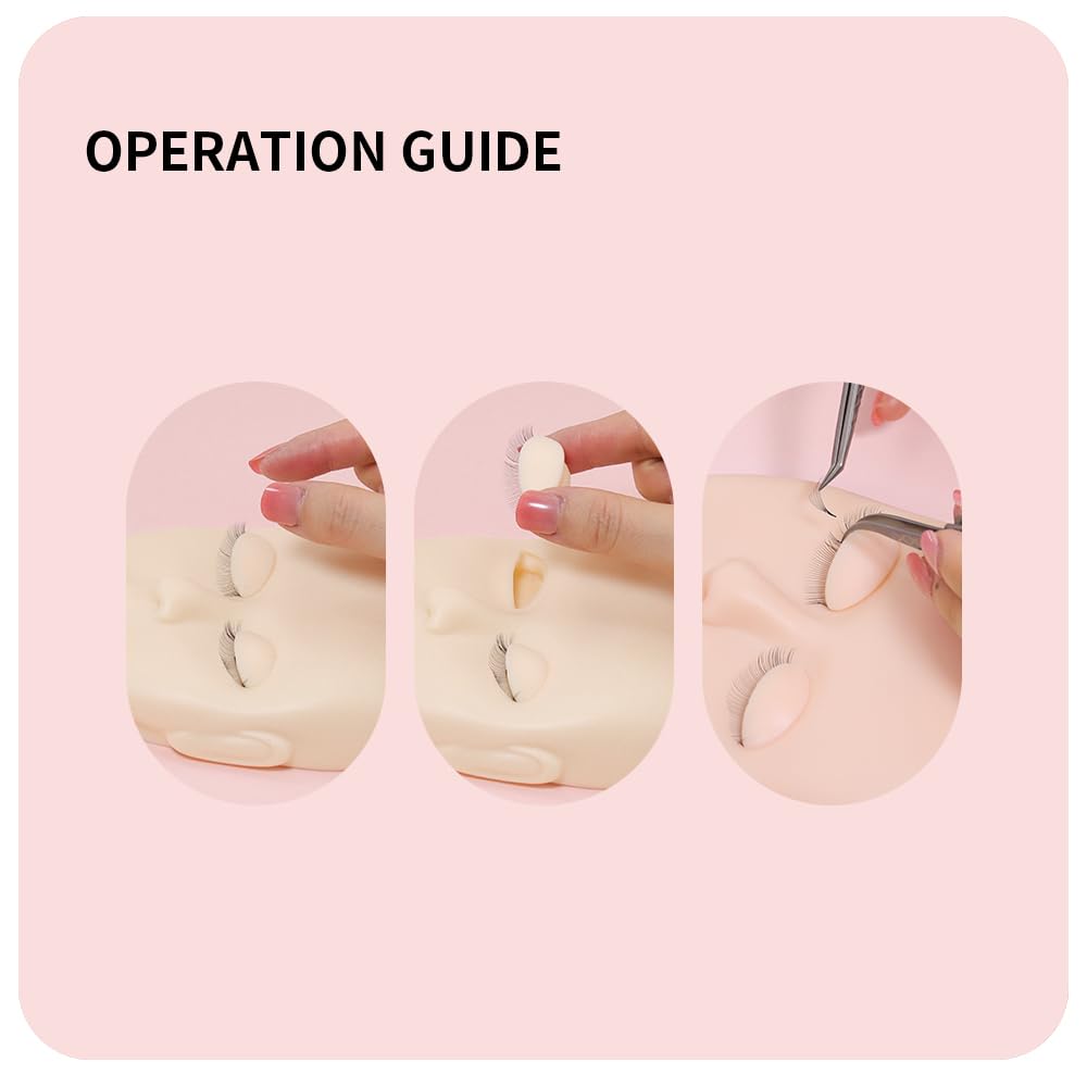 Misty Rose ANNAFRIS Lash Mannequin Head, Eyelash Extension Mannequin Head with Replaceable Eyelids, Premium Silicone Material, Skin Color
