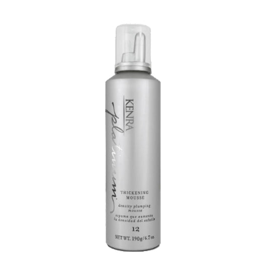 Gray Kenra Platinum Thickening Mousse 12 | Volumizing Styler | Adds Fullness & Body | Humidity Protection Up To 48 hours | Desity Plumping up tp 150% | Thermal Protection | All Hair Types | 6.7 oz