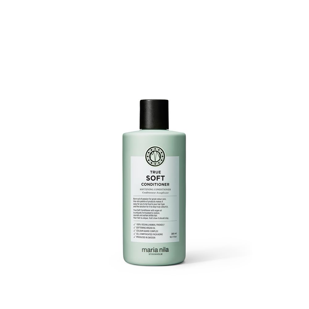 White Smoke Maria Nila True Soft, Moisturizing Conditioner For Dry Brittle Hair, Argan Oil Remoisturises & Reduces Frizz, 100% Vegan & Sulfate/Paraben free, 10.1 Fl Oz