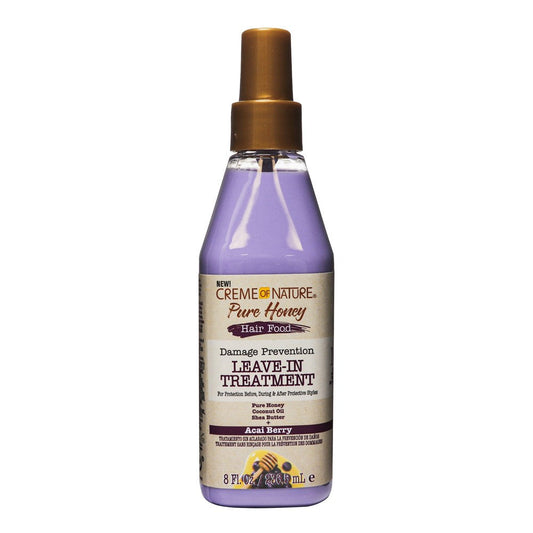 White Smoke CREME OF NATURE Pure Honey Hair Food Acai Berry Leave In Treatment (8oz)