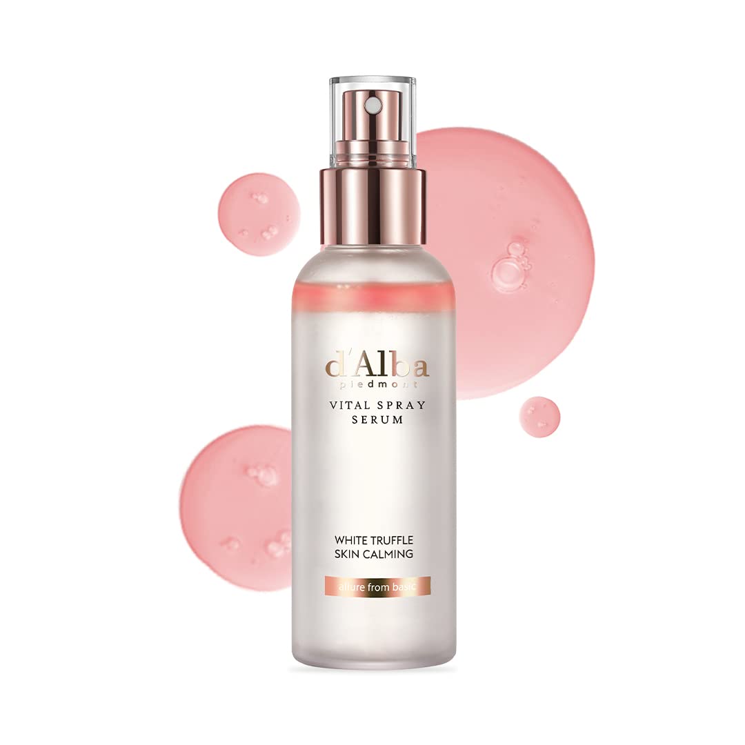 White Smoke d'alba Piedmont White Truffle Vital Spray Serum, Vegan Skin Care, Calming and Hydrating Facial Mist for Red and Sensitive Skin, Glow Serum, Surfactant Free, Korean Skin Care (3.38 fl oz.)