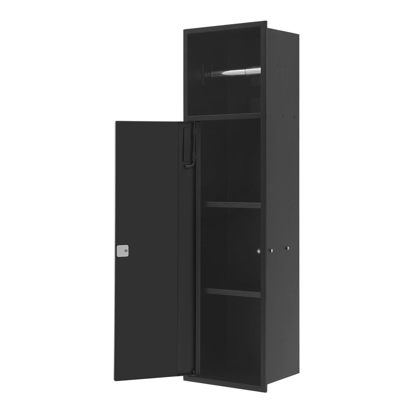 Dark Slate Gray Silencear Stainless Steel Shower Niche, 4 Tier Recessed Bathroom Niche, 6.8 * 4.9 * 24.8in Alcove Toilet Tissue Toiletries Storage Rack, Toilet Paper Holder for Bathroom Hotel (White)