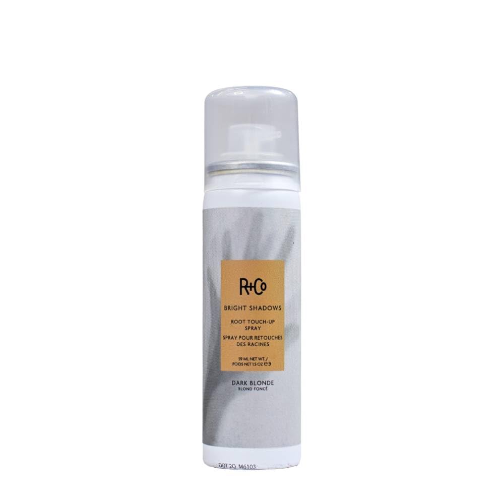 Gray R+Co Bright Shadows Root Touch up Spray, Dark Brown, 1.5 Oz