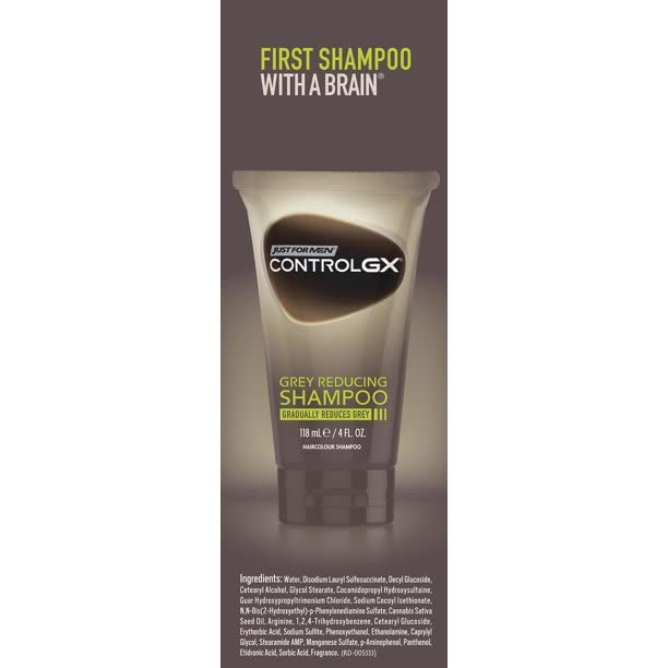Dark Slate Gray Just For Men Control Gx 4 Ounce Shampoo 2-N-1 Grey Reduce Boxd 118ml Pack of
