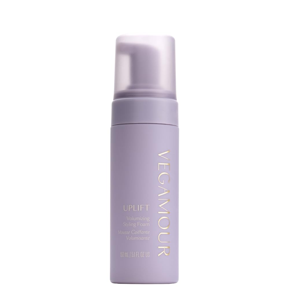 Gray VEGAMOUR UPLIFT Volumizing Styling Foam, For fine, flat & thinning hair, Provides Volume & Resists Humidity, Non Sticky Formula, Bouncy Soft Hair