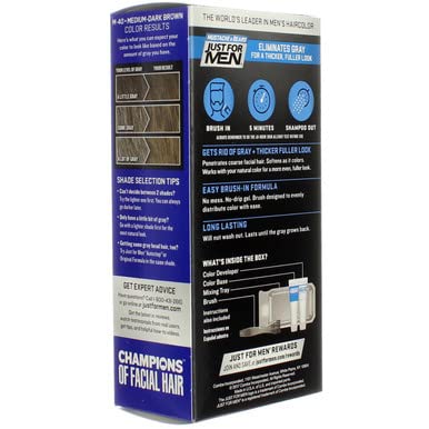 Black JUST FOR MEN Brush-In Color Gel, Medium-Dark Brown M-40 1 ea