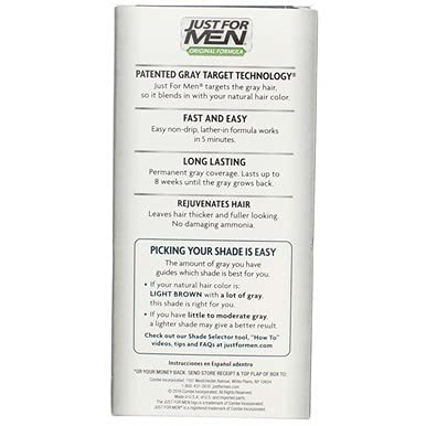 Light Gray Just For Men Hair Color, Light Brown, 1 Ounce