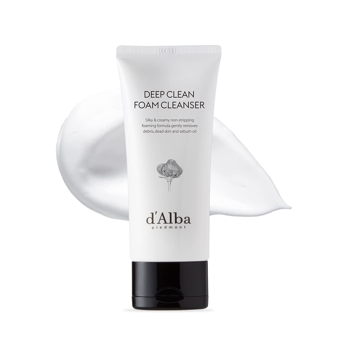 White Smoke d'alba Piedmont Italian White Truffle Deep Foam Cleanser, Vegan Skincare, Gentle Foam Cleanser with White Truffles for All Skin Types, Safe for Sensitive Skin, Hypoallergenic