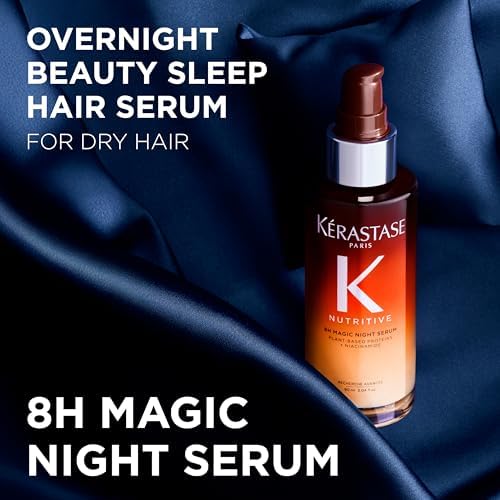 Black Kerastase Nutritive 8H Magic Night Serum – For Dry Hair, Travel, 1.01 Fl Oz