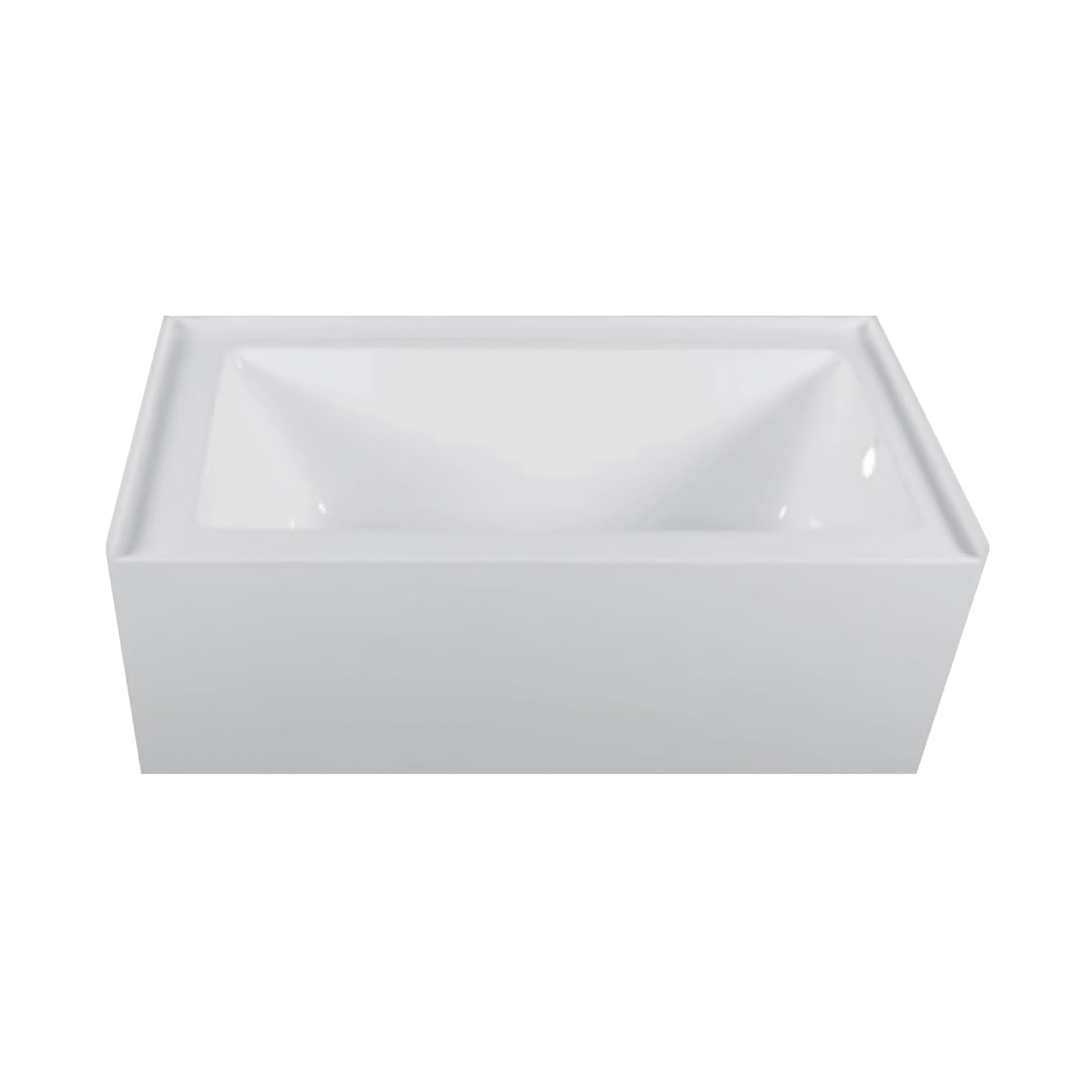 Gray Fine Fixtures Acrylic, Fiberglass Alcove Soaking Bathtub with Integral Apron Front in Glossy White - Right Hand Drain, 72" x 32"