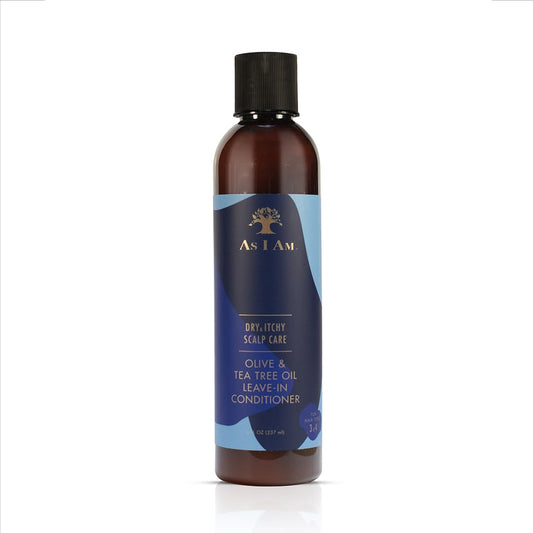 White Smoke As I Am Dry & Itchy Scalp Care Leave In Conditioner - 8 ounce - Enriched with Piroctone Olamine, Ceramides, Olive Oil, and Tea Tree Oil