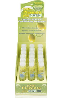 Dark Khaki HASK HNP Placenta Leave-In Instant Conditioning Treatment Vial [Olive] (18ml)
