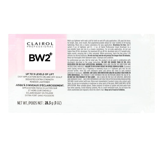 White Smoke CLAIROL BW2+ Dedusted Extra Strength Powder Lightener  Packet - 1oz