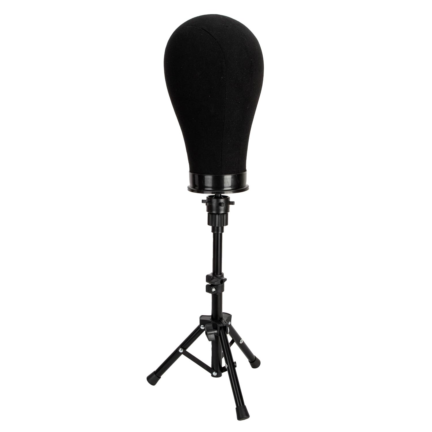 White Smoke GOODColla Mannequin Canvas Head with Wig Stand for Making Display, Cork Canvas Block Head with Wig Caps, Canvas Mannequin Head with T Pins Set Hair Styling Practice Display