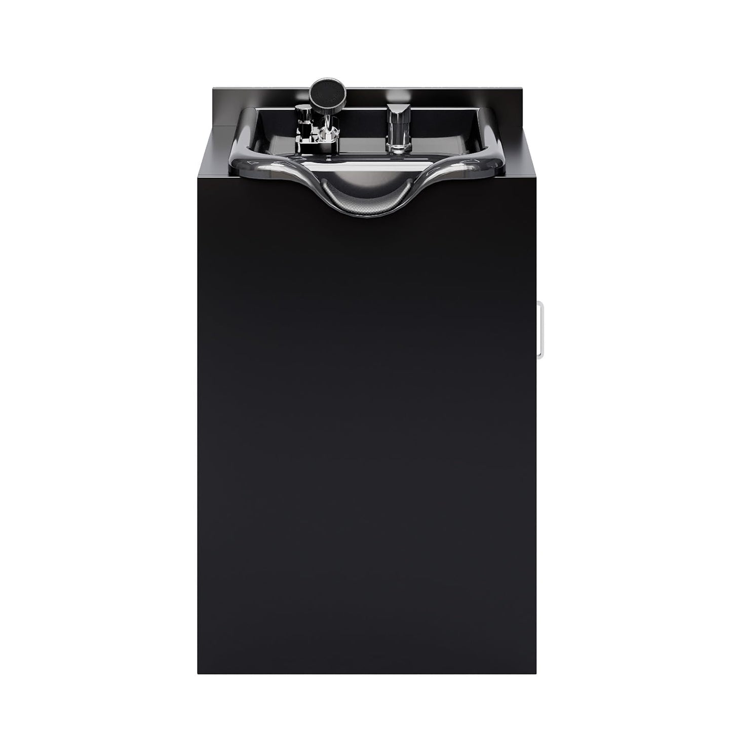 Dark Slate Gray OmySalon Shampoo Bowl with Cabinet, Salon Wet Station with Sprayer Faucet Shampoo Cabinetry, Portable Hair Wash Sink for Beauty Spa Barber