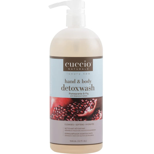 White Smoke Cuccio Naturale Luxury Spa Hand and Body Detoxwash Pomegranate and Fig with Magnesium Sulfate 32 fl.oz
