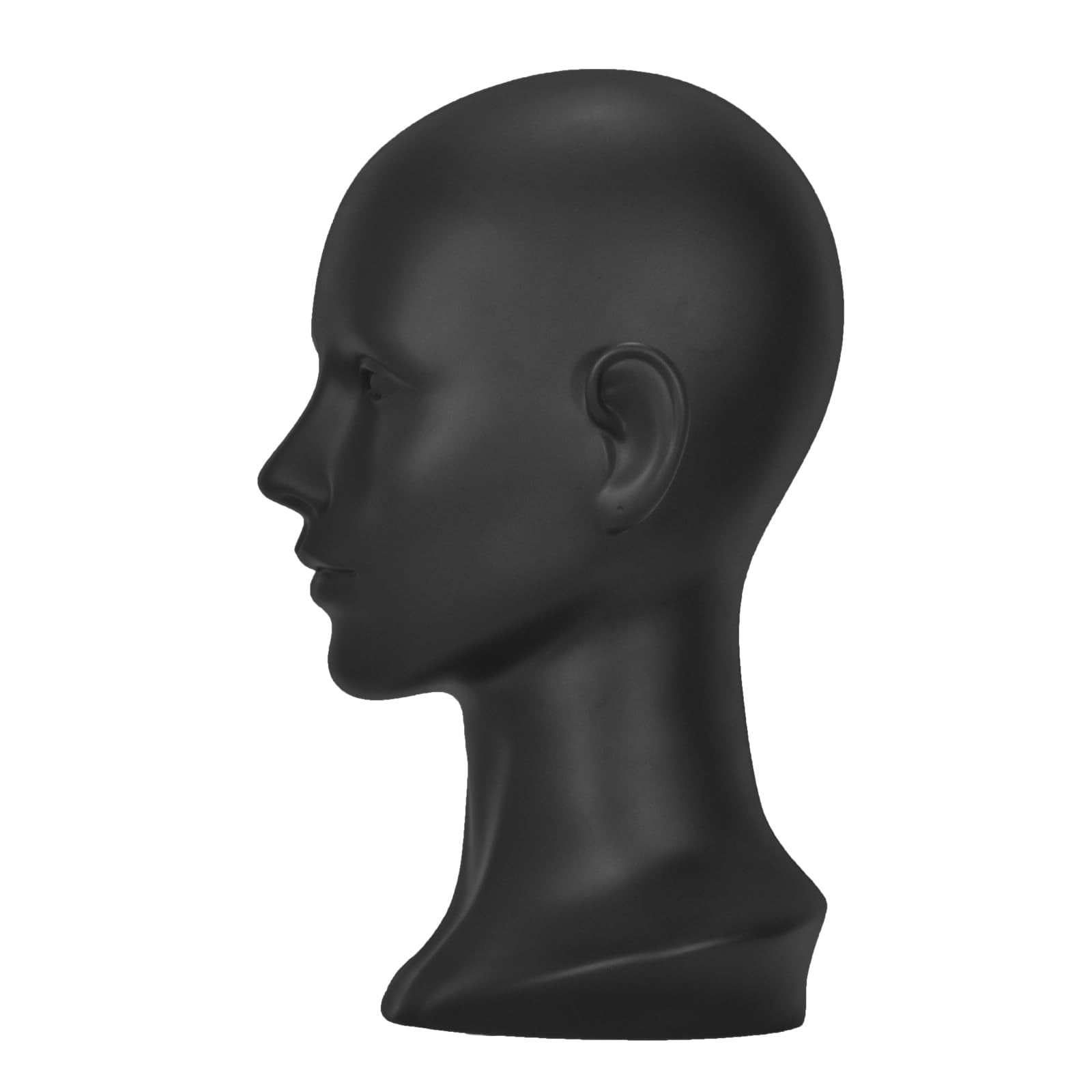 Dark Slate Gray MIAOMANZI PVC Mannequin Head White Female Manikin Dummy Stand Model Display Hat Scarf Wigs Hair Glasses Hat Beauty Styling Tool (Matte black)