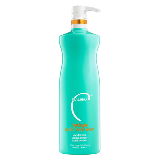White Smoke Malibu C Hydrate Color Wellness Conditioner (33.8 oz) - Moisturizing, Color Safe Conditioner for Vibrant Hair - Formulated to Preserve + Protect Hair Color