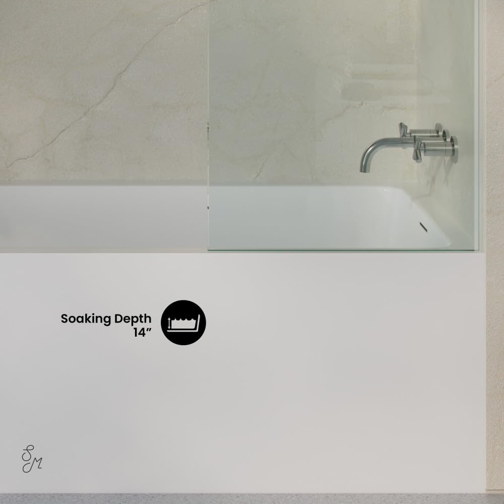 Gray Swiss Madison Voltaire 72 x 32 Skirted Right Drain Soaking Alcove Bathtub in Glossy White, Drain Included