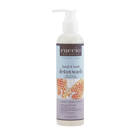 White Smoke Cuccio Naturale Hand and Body Detoxwash Milk and Honey with Magnesium Sulfate 8 fl.oz (Milk and Honey, 8 fl oz)