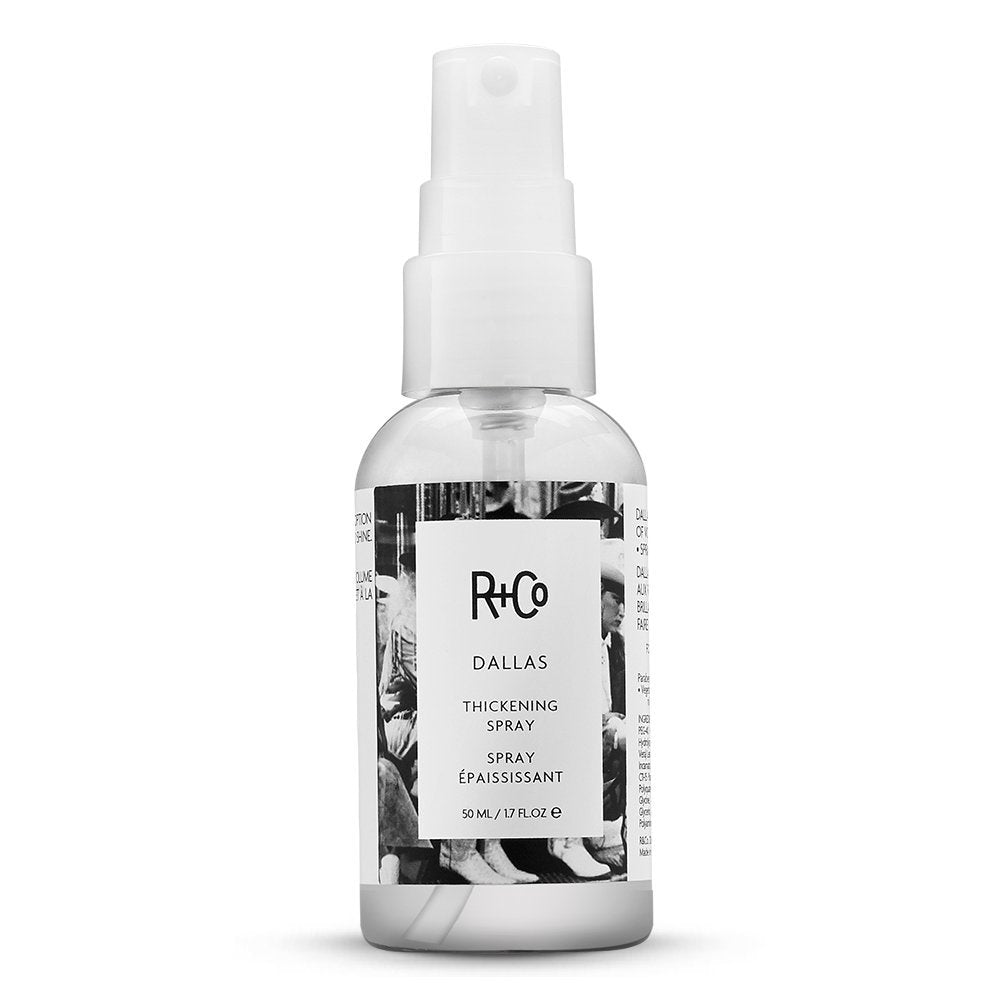 White Smoke R+Co Dallas Hair Thickening Spray, Volumizing & Texturizing, Travel 1.7 Oz