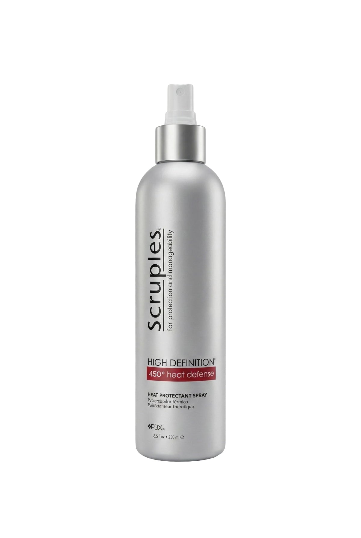 Gray Scruples 8.5oz High Definition 450° Heat Defense Thermal Protectant Spray, Color-Safe Formula, Enhances Shine & Smoothness, Lightweight Spray