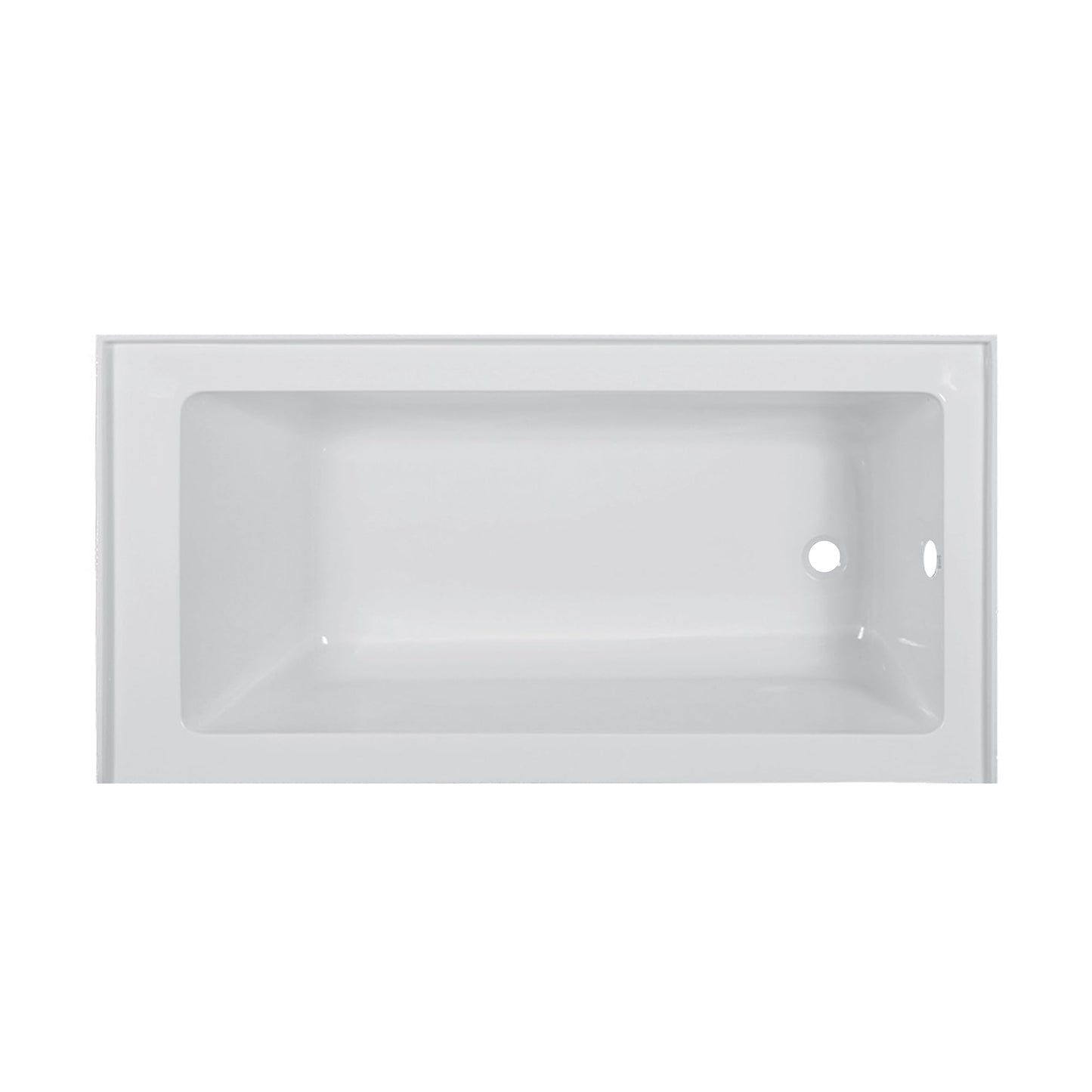 Light Gray Fine Fixtures Acrylic, Fiberglass Alcove Soaking Bathtub with Integral Apron Front - Drain Included (60" x 36", Right Hand, White)