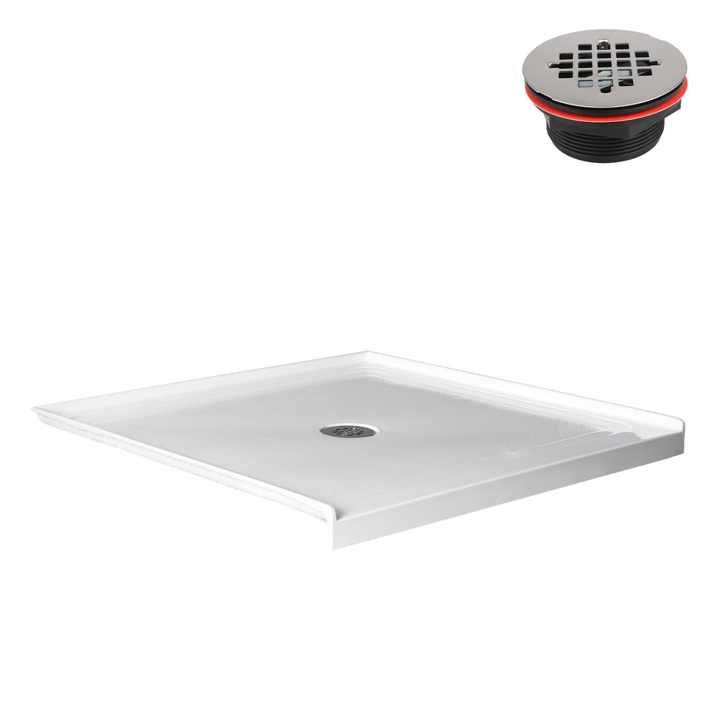 White Smoke Streamline GB-540-164 38 in. x 38 in. Alcove Acrylic Shower Base in Glossy White With Center Drain, ABS Drain Included
