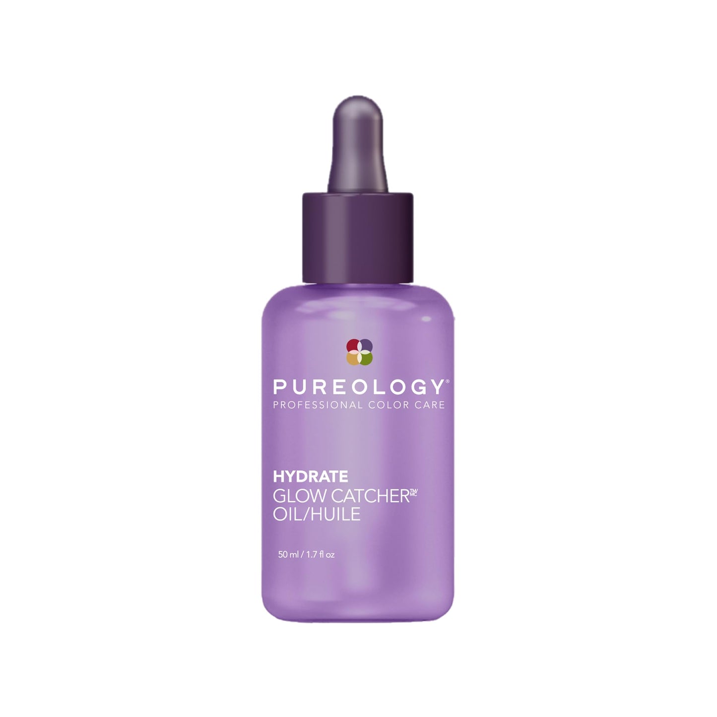 White Smoke Pureology Hydrate Glow Catcher Hair Oil - Up to 72 Hours of Hydration & Shine, All Day Frizz Control, For Dry Hair, Lightweight Heat Protectant, Color Safe