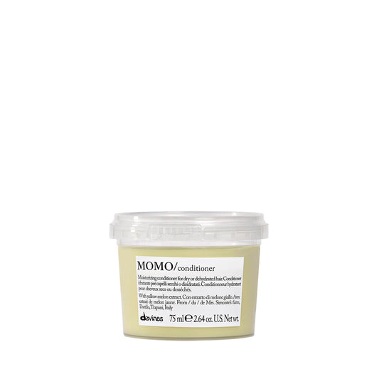 White Smoke Davines MOMO Conditioner, Moisturizing Untangling Formula for Dry and Dehydrated Hair - Promoting Lasting Hydration, Softness, and Shine with Melon Extract, Travel Size, 2.54 Fl Oz