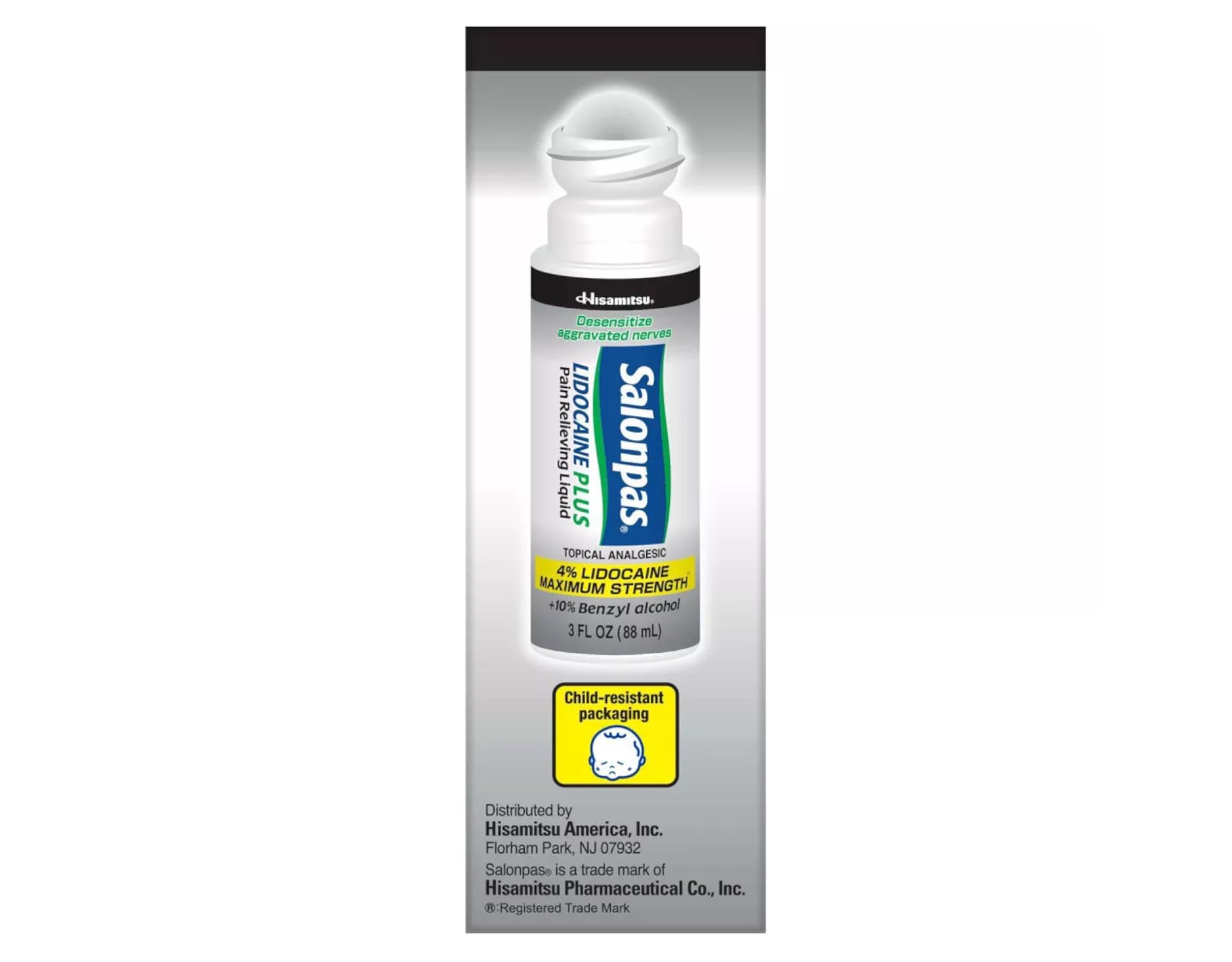 White Smoke Salonpas LIDOCAINE Plus Pain Relieving Liquid (Pack of 2)