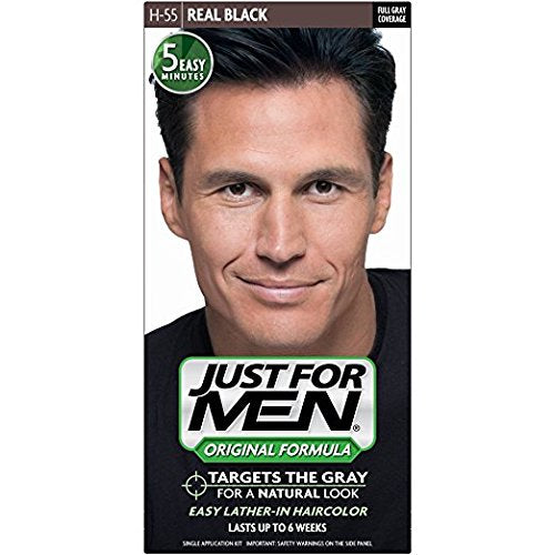 Black JUST FOR MEN Hair Color H-55 Real Black 1 Each (Pack of 2)