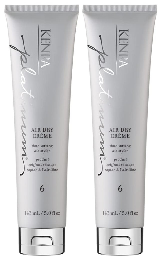 White Smoke Kenra Professional Platinum Air Dry Crème 6 | Time-Saving Air Styler | All Hair Types | 5 fl. Oz (2-Pack)