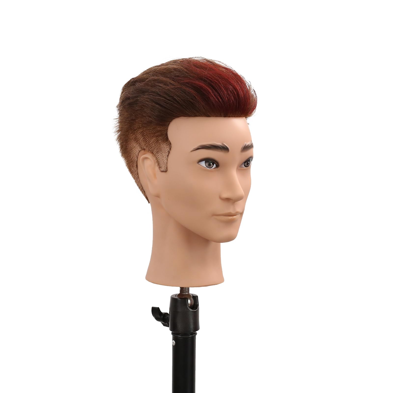 White Smoke Stancia Barber Mannequin Head Male, Mannequin Head Human Hair for Practicing Haircut, Cosmetology Mannequin Head with 100% Human Hair