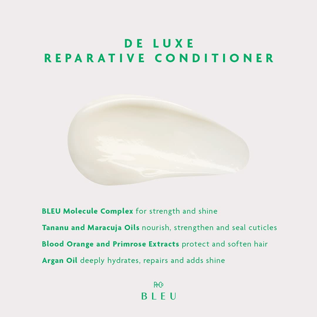 Lavender R+Co BLEU De Luxe Reparative Shampoo and Conditioner Set, 8.5 oz, Pack of 2